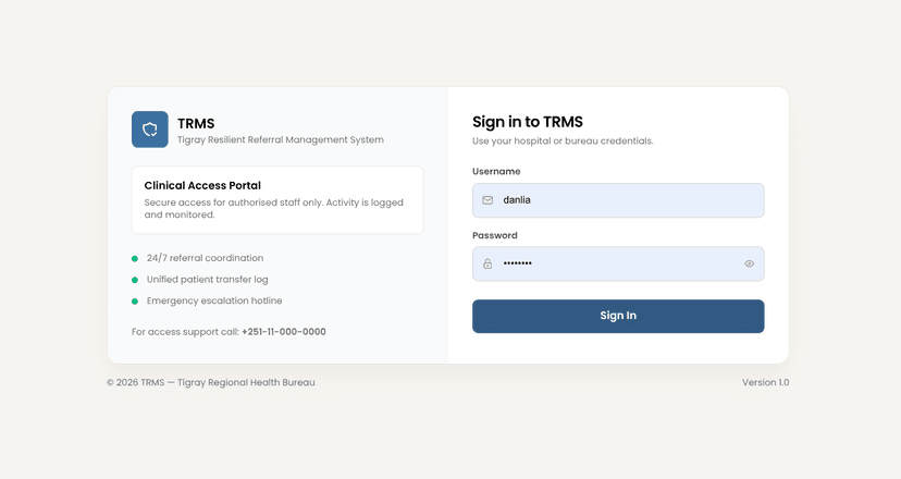 Tigray Referral Management System (TRMS)
